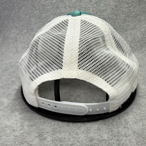 Huk Performance KC Scott Foam Flats Trucker Hat Unisex Hawaiian Flowers Teal - Picture 3 of 12